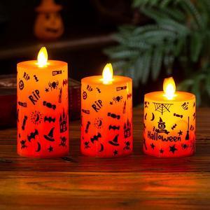 1 Pcs led electronic candle lights Halloween pumpkin witch spider atmosphere decorative props simulate swinging flame ornaments