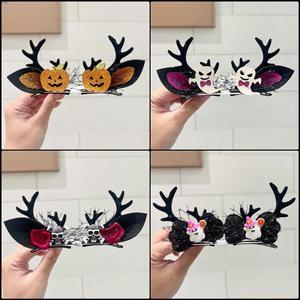 1 Pcs 2024 Cross-border Halloween hairpin Festival stage show dress up props Ghost Festival party headwear hair card