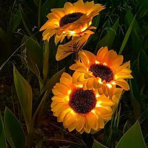 1 Pcs Outdoor LED solar Sunflower lights Garden Lawn lights Camp lighting Camping decorative lights Festive atmosphere
