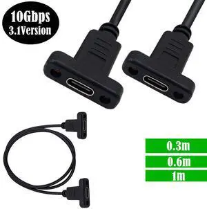 10Gbps speed USB3.1 Type-C Female to female tape fixing screw hole Charging data Extend USB-C cable