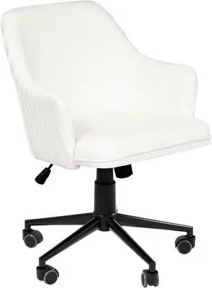 Impressions Vanity Adelyn Armchair with 360 Degrees Swivel, Movable Desk Seat with Adjustable Height and Wheelbase