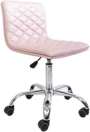 Impressions Vanity Chair Eliza Diamond Quilted with 360 Degrees Swivel, Tufted Seat with Adjustable Height and 5 Non Marking Casters (Rose Gold)