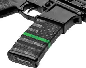 GunSkins AR-15/M4 Style Mag Skins for Airsoft - 3 Pack (Thin Green Line)