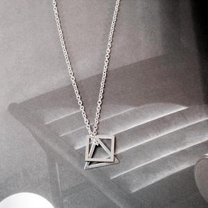 Geometric Stereo Necklace Hip-hop Titanium Steel Necklace Simple Ins Male and Female Pendant Necklace