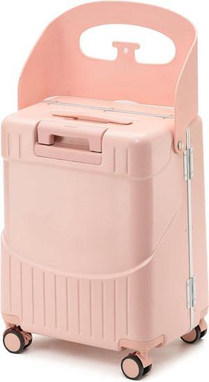 Apelila Hardside 22- Inch Luggage with Child Seat, Lockable 4- Spinner Wheels with TSA Approved Lock Travel Suitcase with Seat for Kids in 2-15 Years
