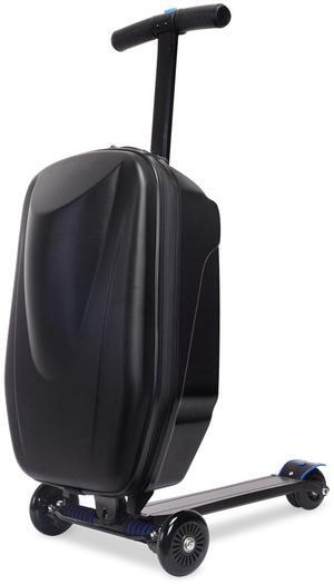 Scooter Hardshell Ride On Luggage for Kids and Adults,Multifunctional 2-in-1 Lightweight Carry On Foldable Suitcase