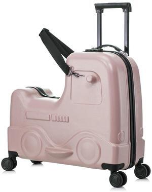 Apelila 22 inch Ride on Suitcase for Kids Travel Trolley Luggage with Spinner Wheels for Child with Combination Lock/Safety Belt/Telescoping Handle Pink Apelila 22 inch Ride on Suitcase for Kids Travel Trolley Luggage with Spinner Wheels for Child with Combination Lock/Safety Belt/Telescoping Handle Pink