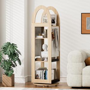 360° Rotating Bookshelf Tall
Solid Wood Bookcase With 4 Tier Floor Standing Storage
Corner Book Shelf for Small Space Office Bedroom Study Room Living Room