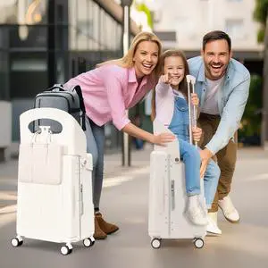 Apelila 20 Inch Ride-On Suitcase for Kids & Adults  TSA-Approved Underseat Carry-On Luggage with 360° Wheels, Lightweight Durable Spinner Suitcase for Airplane Travel Fits Ages