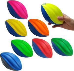 Macro Giant 5 Inch PU Foam Spiral Football, Set of 8,  Multi Colors, Preschool, Kindergarten Kid Toy Ball, Parenting Activity, Training Practice, Promotion Stuff, Yard Game