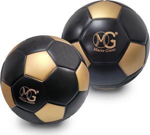 Macro Giant 7.5 Inch (Diameter) PU Foam Training Practice Soccer Ball, Set of 2, Black- Gold, Playground Ball, Kid Sports Toys, Kickball, School Playground