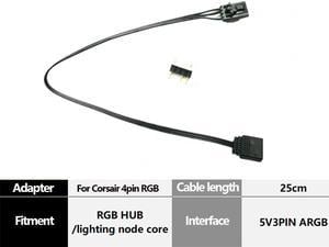 For Corsair RGB Fan (4-pin) to Asus Aura/MSI Mystic Light A-RGB Adapter Cable