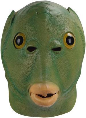 Funny Cosplay Fish Head Mask Unisex Adult Carnival Party Green Fish Head Headgear