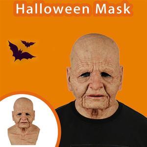 Halloween Bald Headed Old Woman Mask Carnival Party Mask Strange Scary Tricky Mask