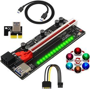 Video Card Graphics Expansion Card Adapter LED Light PCI-E 16X Riser