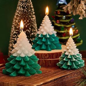 Christmas Tree Shaped Candles Decorative Candles Natural Wax Candle  Gift Decor