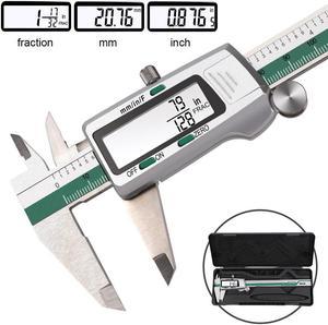 150mm LCD Digital Electronic Vernier Caliper Gauge Stainless Steel Micrometer 1x