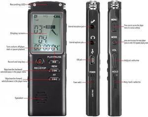 FYUU 32G Voice Activated Mini Digital Sound Audio Recorder Dictaphone MP3 Player