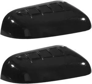 Furulu Pair Left & Right Top Half Mirror Covers Gloss Black for Ford Explorer 2011-2015