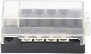 Yassdwbn 4-Way 30A Compact  Fuse Box with Single Input and 4 Outputs for ATO or ATC fuses