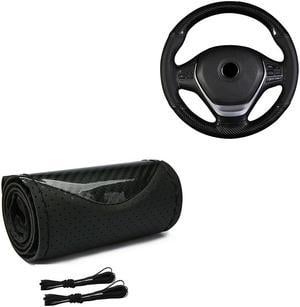 DIY Hand Sewing Car Steering Wheel Cover For 38cm Diameter Sterring Wheel Model