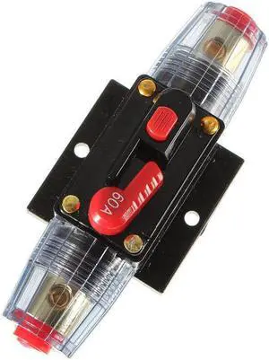 Yassdwbn DC 12V Car Audio Inline Circuit Breaker Fuse for System Protection 60A
