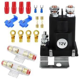 Paiying 12V 500A Dual Battery Start Relay Isolator & 100A Fuse Kit For Car RV Lawn Mower