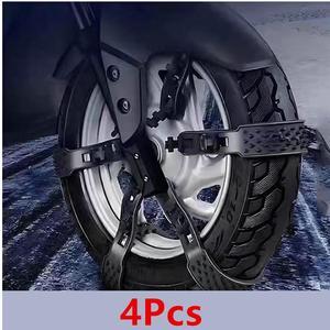 Acaigel 4Pcs Anti-Skid Snow Chain Motorcycles Bicycles Wheels Tire Non-Slip Snow Chains