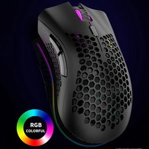 Wireless Gaming Mouse Rechargeable USB PC Gaming Mouse RGB Backlit Mouse Ergonomic Optical Mice With Honeycomb Shell for PC Computer Laptop