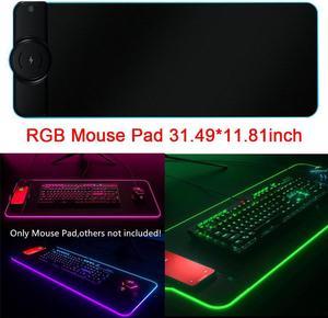 Colorful Luminous Rubber Mouse Pad RGB Gaming Wireless Charging Mouse Pad PC Laptop Keyboard Non-Slip Rubber Table Mat