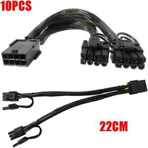 10pcs 22cm PCI-E GPU 8 Pin Female to Dual 8 (6+2) Pin Male Power Adapter Cable