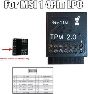 TPM 2.0 Module 14 PinTrusted Platform Module LPC for MSI MS-4136