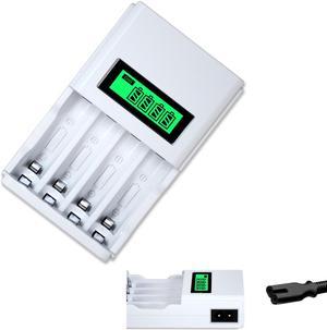 Battery Charger For AAA AA Rechargeable Batteries 1800/900mAh 1.2V Ni-MH / 4 Slots LCD Charger