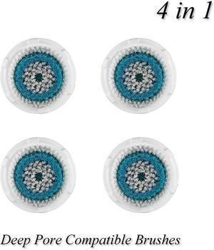 Facial Clarisonic Compatible Brushes - 4 Heads for Deep Pore Skin