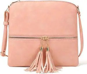 Crossbody Tassel Bag - Pink