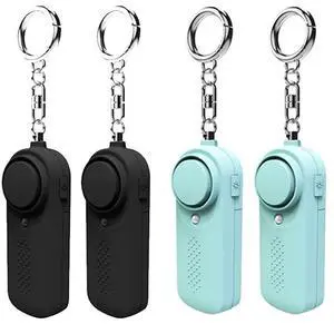 Personal Alarm CE Version 4 Pack - 2x Black - 2x Blue