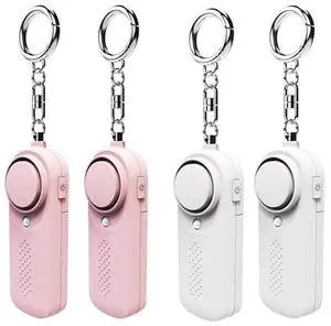 Personal Alarm CE Version 4 Pack - 2x White - 2x Pink