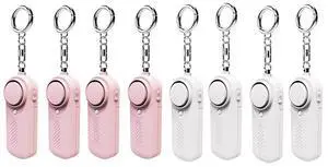 Personal Alarm CE Version 8 Pack - 4x Pink - 4x White