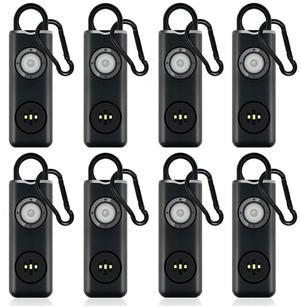 Personal Safety Alarm Rechargeable with Flashlight - 8pack - Black Personal Safety Alarm Rechargeable with Flashlight - 8pack - Black
