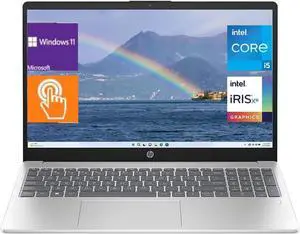 HP 15.6 FHD Touch Laptop - Intel core i5-1235U(up to 4.4 GHz) - 8GB RAM,512GB PCIe SSD - Win 11 Home - Silver