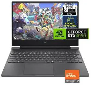 HP Victus 15.6" FHD 144Hz Gaming Laptop,AMD Ryzen 7 7445HS,NVIDIA GeForce RTX 4050,32 GB RAM,512 GB PCIe SSD,Win 11 Home