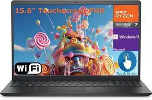 Dell Inspiron 15.6 FHD Touch Business Laptop - AMD Ryzen7 7730 (Beat i7-1355U) - AMD Radeon Graphics - 16 GB RAM,1 TB PCIe SSD,Win 11 Pro