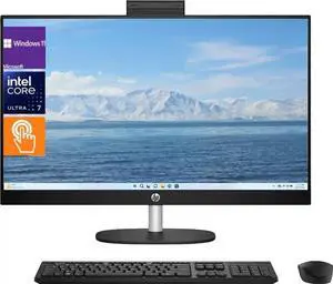 HP 27-cr1096t All-in-One Desktop,27"FHD touch,Intel Core Ultra 7 155U,16 GB DDR5 RAM,512 GB PCIe SSD,Windows 11 Home