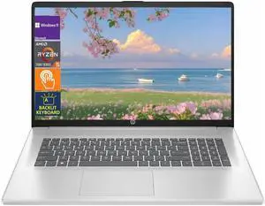 HP 17.3" HD Touch Business Laptop - AMD Ryzen 5 7430U(up to 4.3 GHz) - Backlit KeyBoard - 8 GB RAM,512 GB PCIe SSD - Win 11 Pro