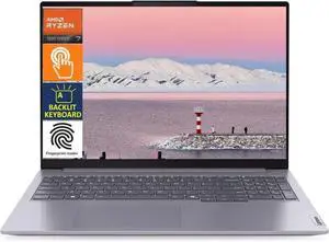 Lenovo ThinkBook 16" WUXGA Touch Business Laptop,AMD Ryzen 7 7735HS,Backlit KB,Fingerprint Reader,64 GB RAM,2 TB PCIe SSD,Win 11 Pro