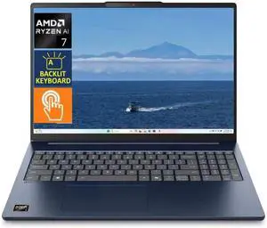 Lenovo IdeaPad Slim 5 Next Gen AI Copilot Laptop,16" WUXGA Touchscreen,AMD Ryzen AI 7 350(up to 5.00 GHz),Backlit KB,Wi-Fi 7 and Bluetooth 5.4,32 GB RAM,1 TB PCIe SSD,Win 11 Home