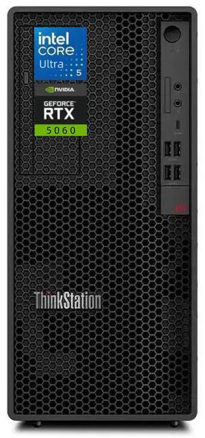Lenovo ThinkStation P2 Gen 2 Tower AI-Processing Workstation -Intel Core Ultra 5 225 -NVIDIA GeForce RTX 5060 -32 GB DDR5 RAM(4 x 8GB),512 GB SSD -Win 11 Pro