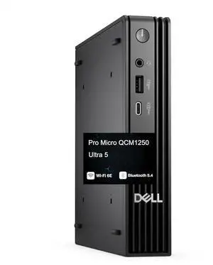 Dell Pro Micro QCM1250 Desktop -Intel Core Ultra 5 235T Processor -16 GB DDR5 RAM,512 GB SSD -Wired Keyboard & Mouse -Win 11 Pro -Black Dell Pro Micro QCM1250 Desktop -Intel Core Ultra 5 235T Processor -16 GB DDR5 RAM,512 GB SSD -Wired Keyboard & Mouse -Win 11 Pro -Black