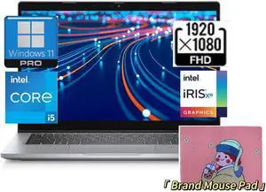 Dell Latitude 5320 13.3" FHD Laptop,Intel core i5-1145G7,Intel Iris Xe Graphics,16GB DDR4 RAM-512 GB SSD,Backlit Keyboard WiFi 6,Windows 11 Pro Silver
