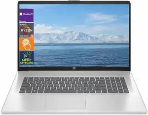 HP 17.3" HD Touch Laptop,AMD Ryzen 5 7430U Processor,Backlit KB,8 GB RAM,256 GB PCIe SSD,Win 11 Home